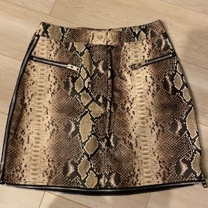 I AM GIA leather snake print skirt